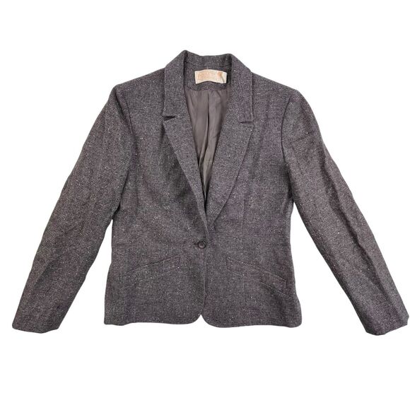 Pendleton Wool Blazer Jacket Plaid Tweed Womens Size 10 Vintage Made In USA - Picture 2 of 12